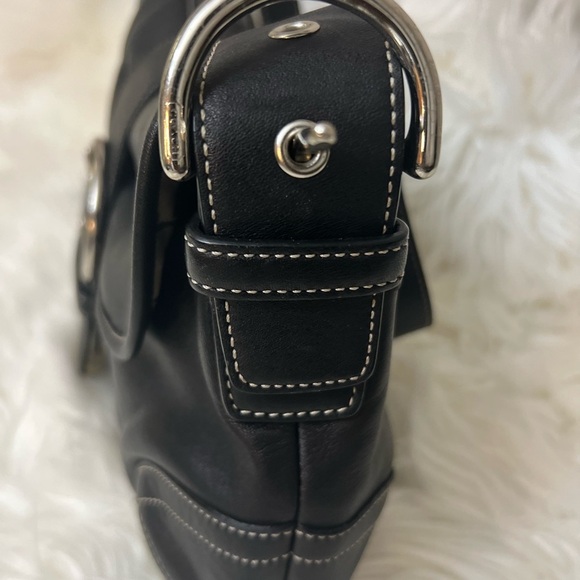 Vintage Coach black leather soho  Y2K bag 9248 - Picture 9 of 15